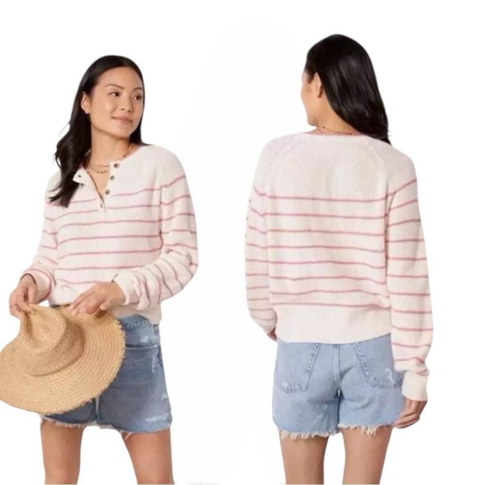 Velvet by Graham & Spencer Women's Kierra Henley Button-up‎ Knit Sweater Size XL
